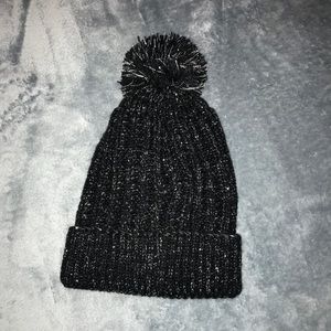 Charlotte Russe pom pom winter beanie hat black